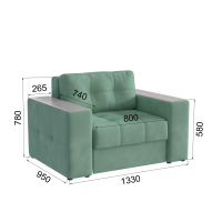 Кесло кровать Нави_Мятный