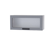 Шкаф верхний со стеклом 8ХС кухня Марбл (Белый/Мрамор Лайт)