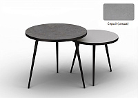 Стол журнальный Ранс малый 2 кат. (Опора Белый муар/Серый слюда 2756)