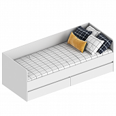 Бьянко Кровать с ящиками 800*2000 (Белый лофт)